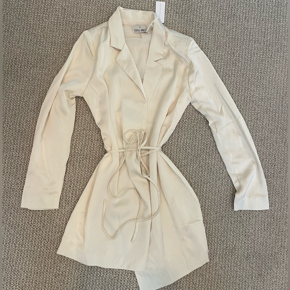 White silk blazer dress - never worn